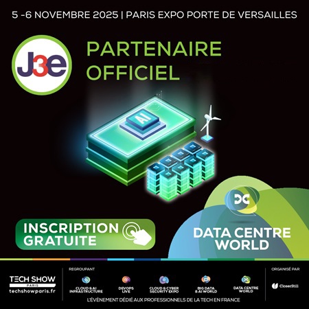 J3e, partenaire officiel du salon DATA CENTRE WORLD PARIS